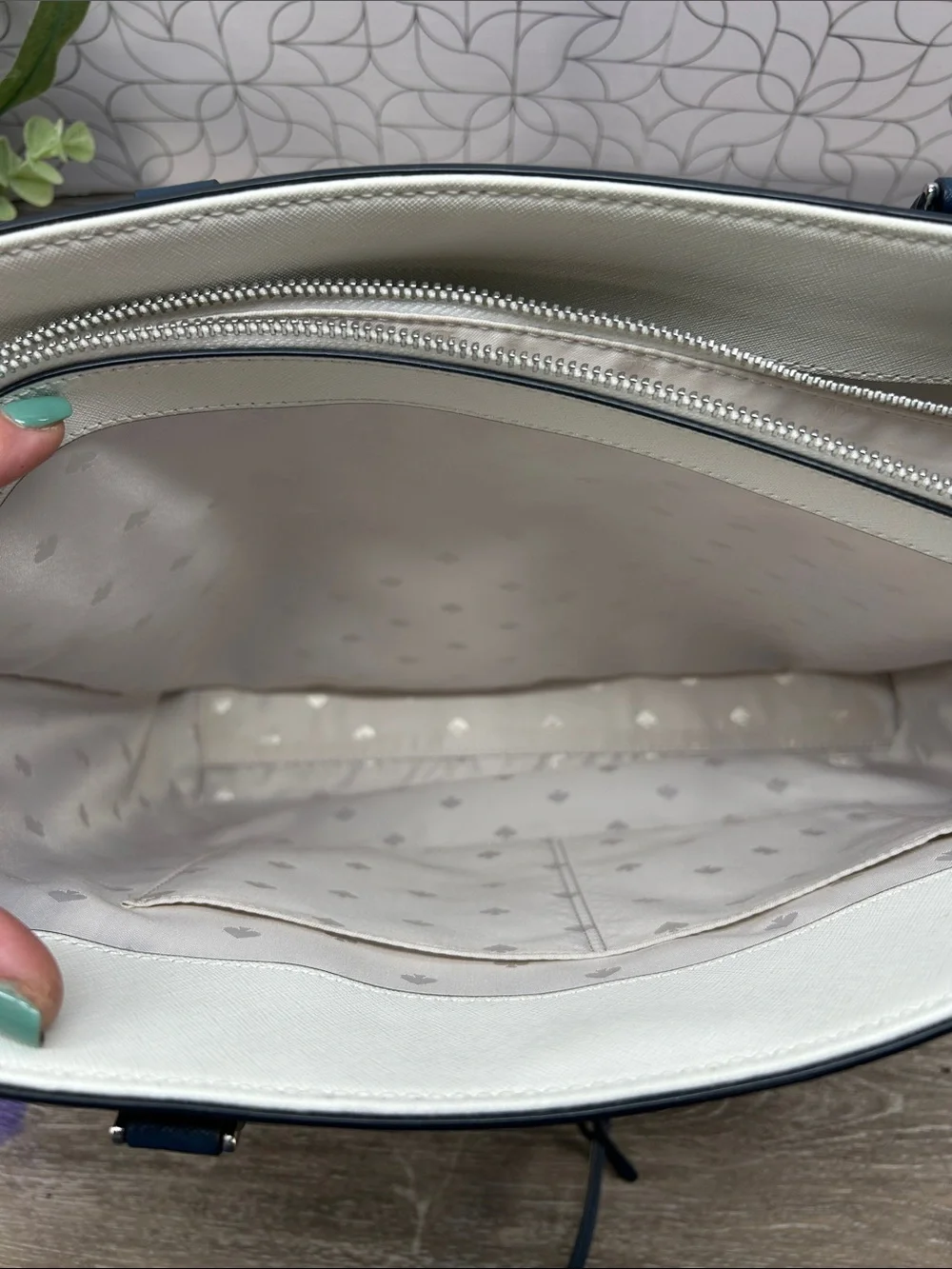 Kate Spade purple  color block tote bag